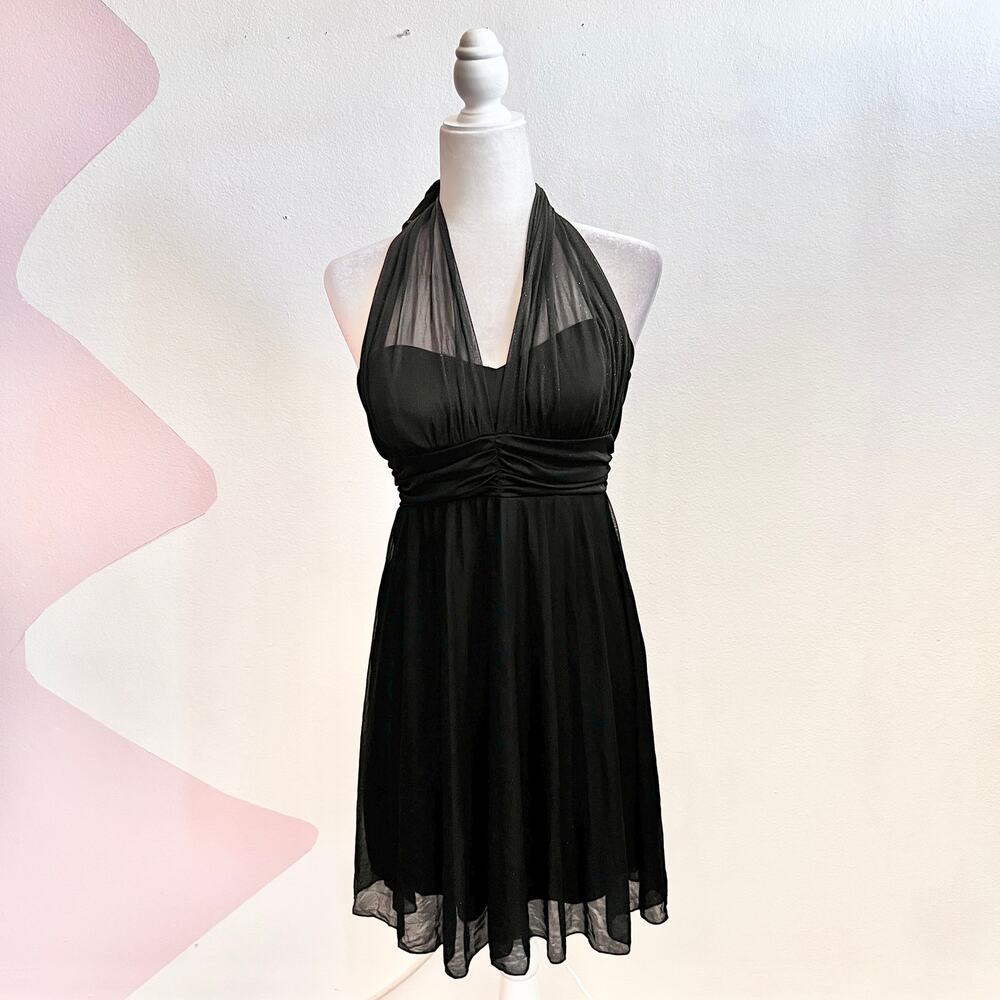 Vintage Speechless Black Mesh Babydoll Dress Y2K‎ 2000s Edgy Witchy Medium
